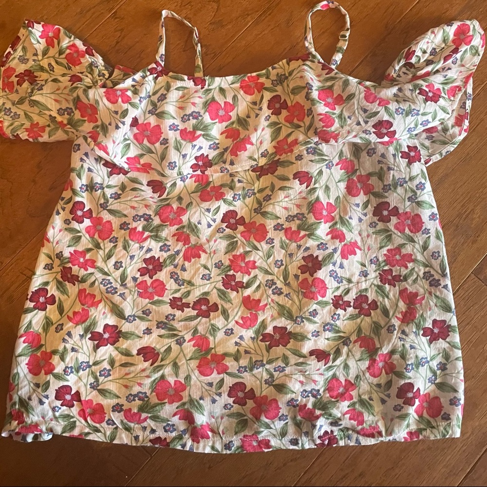 Old navy floral off shoulder top large